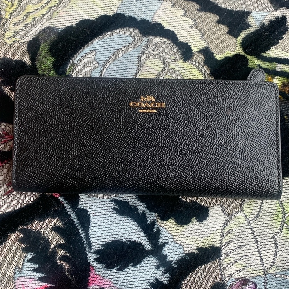 Coach gold details Carriage slim series wallet